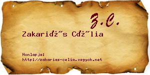 Zakariás Célia névjegykártya